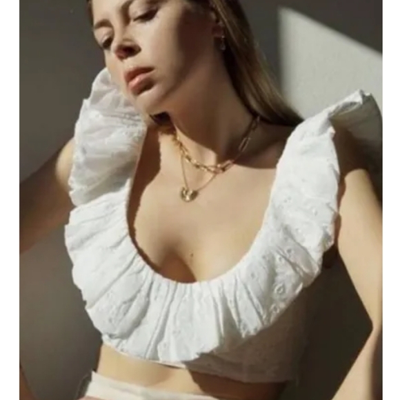 Zara Crop Top with Cutwork Embroidery size plus XXL - Picture 2 of 9